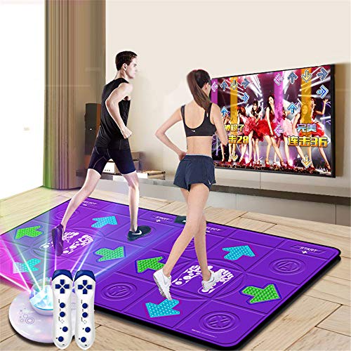 SHDT Manta De Baile Insonorizadas Game Pad, Doble Inalámbrico Masaje Dance Mat, TV por Ordenador De Doble Uso Somatosensorial Juego De Baile Máquina,A