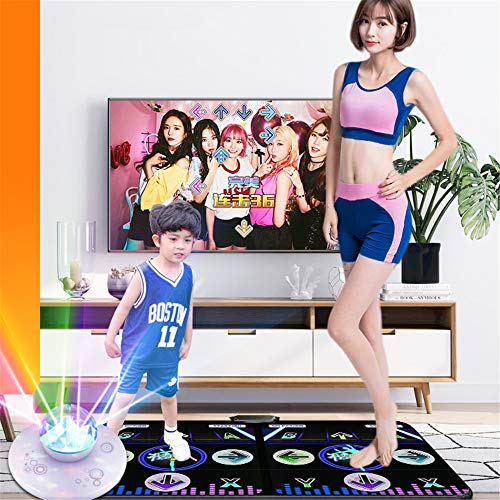 SHDT Manta De Baile Insonorizadas Game Pad, Doble Inalámbrico Masaje Dance Mat, TV por Ordenador De Doble Uso Somatosensorial Juego De Baile Máquina,A