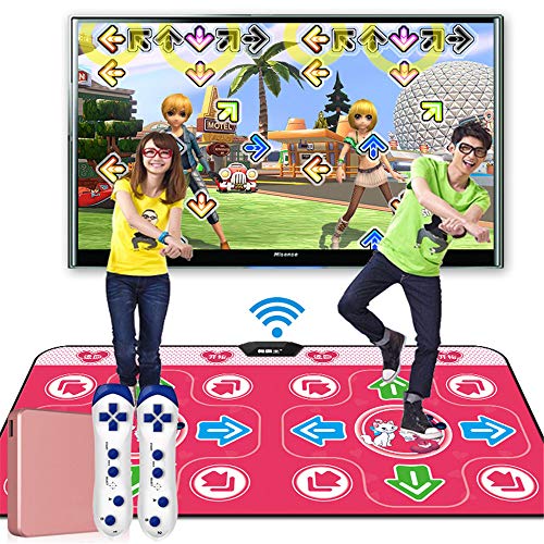 SHDT TV Dance Mat Danza del Paso De Cojín, Masaje Dance Mat con Asas 2Pcs Sin Hilos, Juguetes Bailar Desafío Rhythm & Playmat Golpe,A