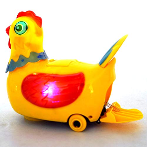 shenruifa Juguete eléctrico para gallina poniendo huevos de gallina, divertido juguete para caminar con luz colorida y música interactivos, juguete de gallina eléctrico creativo con 3 huevos