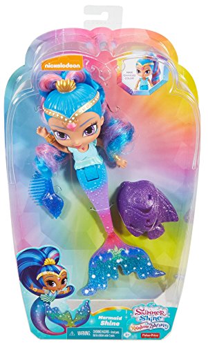 Shimmer and Shine Muñeca Shine Sirena mágica, juguete +3 años (Mattel FHN42)