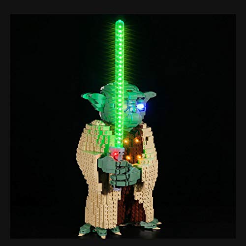 SICI Juego de iluminación LED para LEGO Star Wars Yoda iluminación compatible con LEGO 75255 Star Wars Ataque de los clones del guerrero Yoda (no incluye el juego Lego)