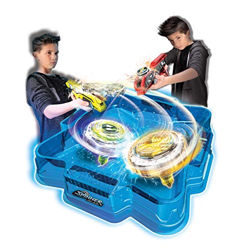 Silverlit Spinner Mad by Pack Deluxe 2 Jugadores – 1 areno, 2 Blasters y 2 peonzas LED