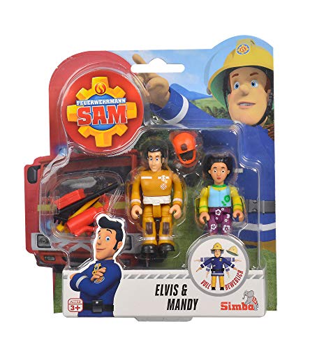 Simba 109251043 - Juego de Figuras Sam el Bombero, 2 Unidades, 4 variedades, 7,5 cm, Totalmente articuladas