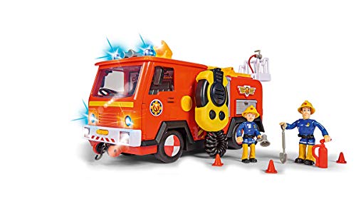 Simba 109251085 Sam Ultimate Júpiter - Coche de Bomberos con 2 Figuras, luz y Sonido, función de pulverización de Agua, cabrestante, a Partir de 3 años