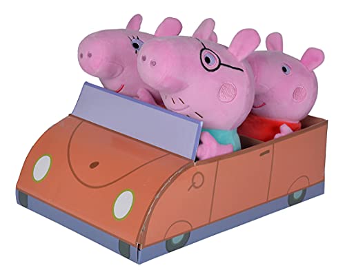 Simba Peluches familia Peppa Pig en caja coch, color 1. (109261006)