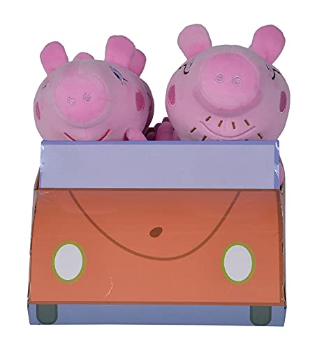 Simba Peluches familia Peppa Pig en caja coch, color 1. (109261006)