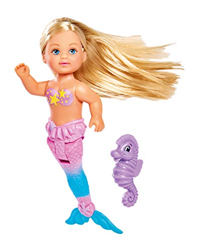 Simba Toys Evi Love- Muñeca Sirenita de 12 cm, con Cola Articulada y Caballito de Mar, Dos Modelos Disponibles, Recibirás un Modelo de Forma Aleatoria, para niños a Partir de 3 años