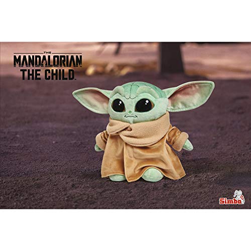 Simba Toys Peluches Disney - Peluche de Baby Yoda de la Serie The Mandalorian de Star Wars, para Niños de todas las edades - 25 cm