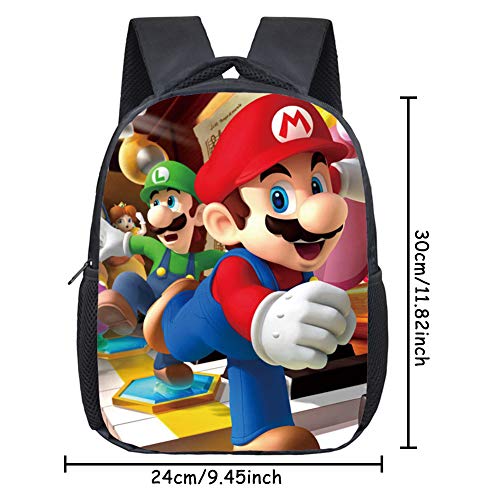 Simmpu Mario Mochilas Escolares Mario Mochila Casual Juego de mochila escolar Mario Mochila Patrón Popular Cartoon Impresión Mochilas para Niños y Niñas Viajes Escolar Senderismo