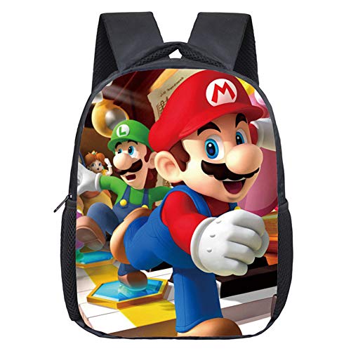 Simmpu Mario Mochilas Escolares Mario Mochila Casual Juego de mochila escolar Mario Mochila Patrón Popular Cartoon Impresión Mochilas para Niños y Niñas Viajes Escolar Senderismo