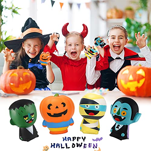 Sinoeem 4 Pcs Halloween Squishy Juguete, Kawaii Squeeze Toy Antiestres Squishy Gigante Squishies Slow Rising para Niños Adultos (4 Pcs Squeeze Set-2)