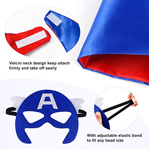 Sinoeem Capa de Superhéroe para Niños - 3 Capa y 3 Máscaras y 3 Slap Pulseras - Ideas Kit de Valor de Cosplay de Diseño de Fiesta de Cumpleaños de Navidad - Juguetes para Niños y Niñas (3pcs Capes-A)