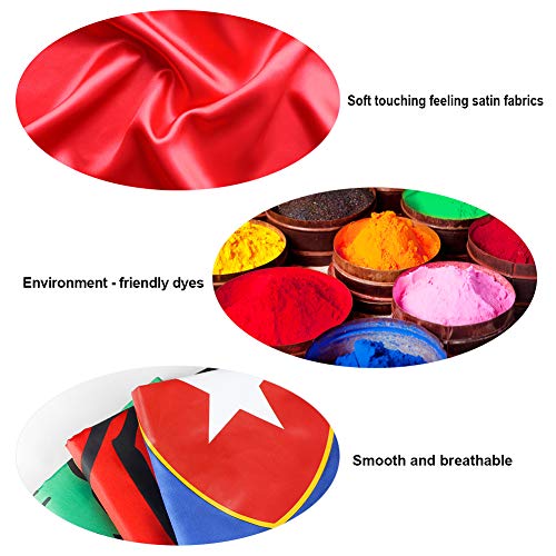 Sinoeem Capa de Superhéroe para Niños - 3 Capa y 3 Máscaras y 3 Slap Pulseras - Ideas Kit de Valor de Cosplay de Diseño de Fiesta de Cumpleaños de Navidad - Juguetes para Niños y Niñas (3pcs Capes-B)