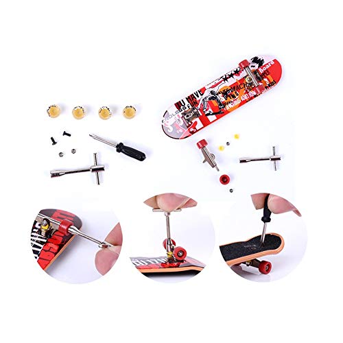 Sipobuy 2 Piezas DIY Asamblea Mini Finger Skateboard Deck Truck Skate Park Board, Boy Kids niños presentes