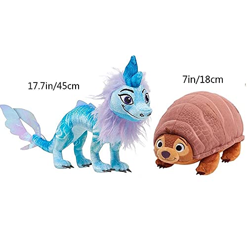 Sisu Dragon Soft Toy, 17,7 Pulgadas Tuk Tuk Raya Plush Stuffed Animals Plush Doll Set para fanáticos del Anime (Blue+Brown)