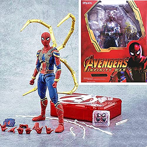 SJS Figura de acción de Iron Spiderman Avengers Infinity War colección de Juguetes de superhéroe de 6 Pulgadas, con Pieza de construcción y Accesorio