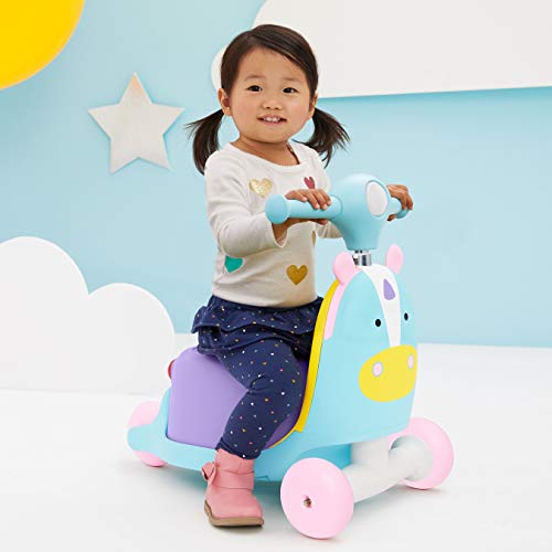 Skip Hop Zoo Juguete 3 en 1 para Montar en Bicicleta, Unicornio