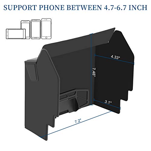 Skyreat Mini 2/Mavic Air 2/Air 2S Parasol plegable Sun Hood para teléfono de 4,7 a 6,7 pulgadas con accesorios Lanyard compatible con el mando a distancia DJI Air 2S / Mini 2 / Mavic Air 2