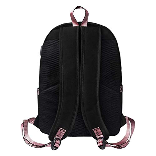 Slinlu Anime Danganronpa Monokuma Mochilas Escolares Mochila para NiñOs Mochila para NiñOs Mochila para NiñOs Danganronpa Mochila para NiñAs NiñOs Adolescentes Adultos con Puerto USB,Black 11