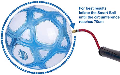 Smart Ball SBCB1B - Balón de fútbol para niños y niñas de 3, 4, 5, 6, 7, 8, 9, 10, 12 años de Edad, con Luces Brillantes y Sonidos, Entrenamiento para niños, Blanco y Azul