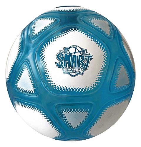 Smart Ball SBCB1B - Balón de fútbol para niños y niñas de 3, 4, 5, 6, 7, 8, 9, 10, 12 años de Edad, con Luces Brillantes y Sonidos, Entrenamiento para niños, Blanco y Azul