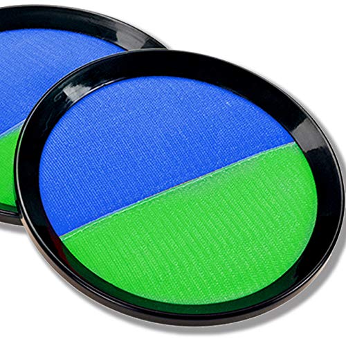 Smart Planet Pelota de velcro para atrapar 2 discos de pesca, diámetro aprox. 19 cm. Juego de una pelota de aprox. 6 cm. Juego de playa para niños, pelota de tenis con plato de velcro.