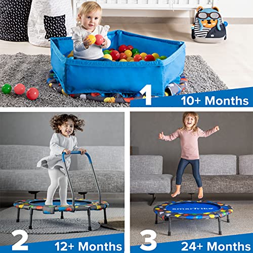 smarTrike Baby-Boys 9200000 - Cama elástica 3 en 1 para niños (91,44 x 91,44 x 71,88 cm), Color Azul