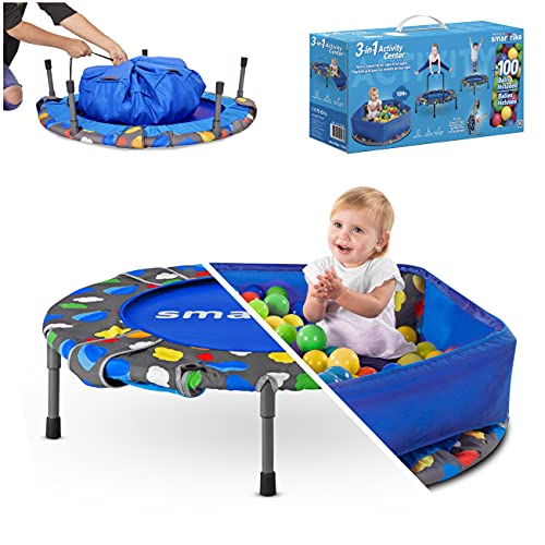 smarTrike Baby-Boys 9200000 - Cama elástica 3 en 1 para niños (91,44 x 91,44 x 71,88 cm), Color Azul