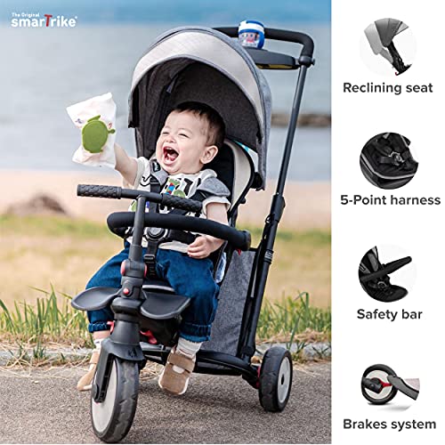 smarTrike STR5 Triciclo Plegable con Carrito Certificado para niños de 1-3 años, Triciclo multietapa 7 en 1 (Gris)