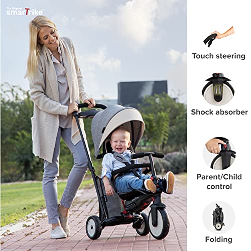 smarTrike STR5 Triciclo Plegable con Carrito Certificado para niños de 1-3 años, Triciclo multietapa 7 en 1 (Gris)