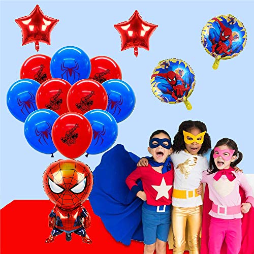 smileh Decoracion Cumpleaños Spiderman Globos Spider Man Aluminio Globo para Niños Decoraciones de Fiesta 17PCS