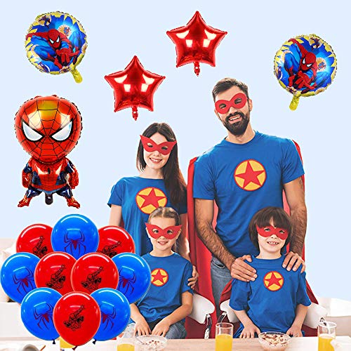 smileh Decoracion Cumpleaños Spiderman Globos Spider Man Aluminio Globo para Niños Decoraciones de Fiesta 17PCS