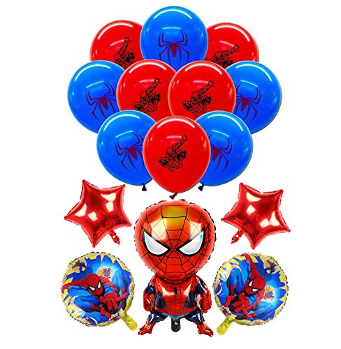 smileh Decoracion Cumpleaños Spiderman Globos Spider Man Aluminio Globo para Niños Decoraciones de Fiesta 17PCS