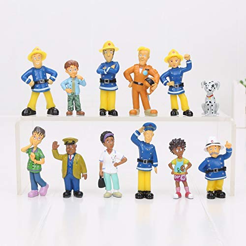 smileh Sam El Bombero Cake Topper Figuras Bombero Figuras Decoración Para Tarta Bombero Mini Figuras Set 12 Piezas