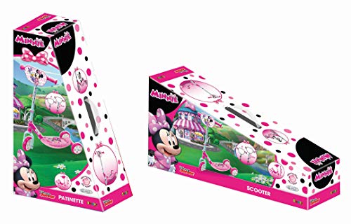 Smoby 750167 Minnie - Patinete 3 ruedas manillar de altura regulable, ligero y estable Disney