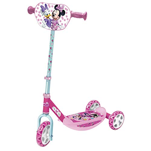 Smoby 750167 Minnie - Patinete 3 ruedas manillar de altura regulable, ligero y estable Disney