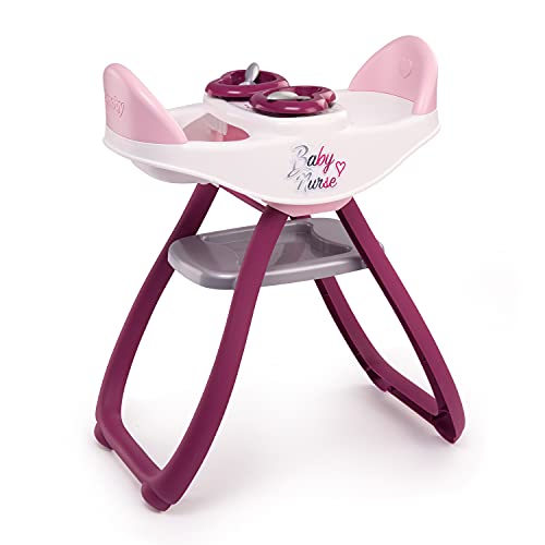 Smoby-Baby Nurse Trona gemelar con Accesorios 220344 muñecos bebé, Color Rosa