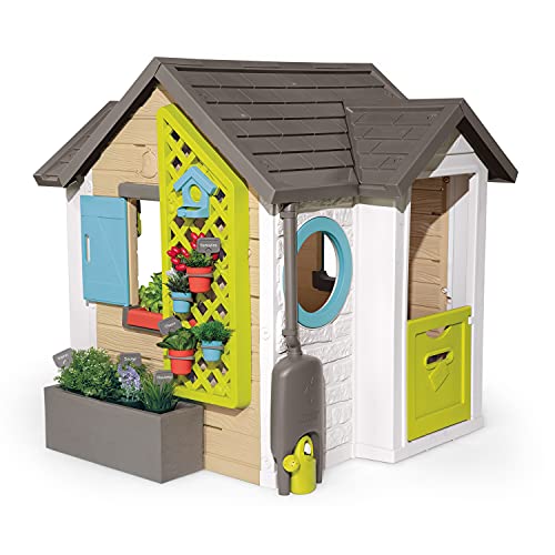 Smoby - Casita Infantil Tematizada Garden House con Múltiples Accesorios, para Niños a partir de 2 Años - 128.5 x 132 x 135 cm