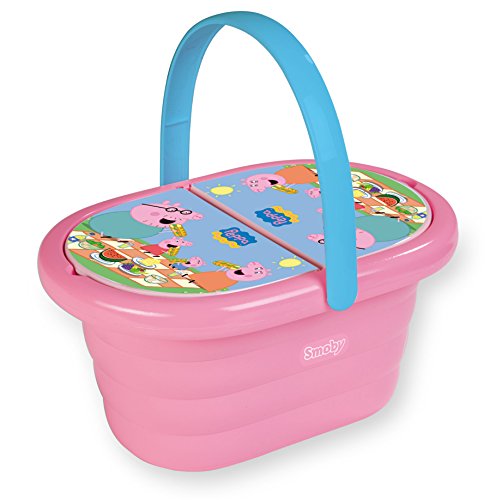 Smoby Cesta 24203, Picnic de Peppa Pig con 24 Accesorios