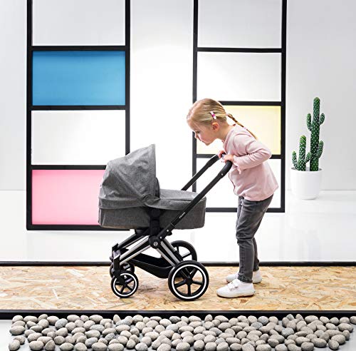 Smoby Cybex - Cochecito para Muñecos, en Color Gris, para Niños a partir de 3 Años - 37 x 21,5 x 61,5 cm