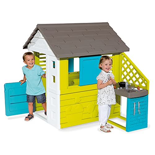 Smoby Haus Casa Pretty House II Juguete de Cocina (17 piezas) Color Verde y Azul (810711) , color/modelo surtido