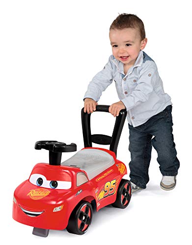 Smoby Mi Primer Coche de Cars, Coche para niños con Compartimento de Almacenamiento y protección antivuelco, para Interiores y Exteriores, diseño de Cars, para niños a Partir de 10 Meses, Color Rojo