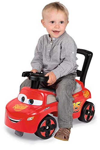 Smoby Mi Primer Coche de Cars, Coche para niños con Compartimento de Almacenamiento y protección antivuelco, para Interiores y Exteriores, diseño de Cars, para niños a Partir de 10 Meses, Color Rojo