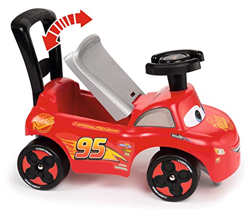 Smoby Mi Primer Coche de Cars, Coche para niños con Compartimento de Almacenamiento y protección antivuelco, para Interiores y Exteriores, diseño de Cars, para niños a Partir de 10 Meses, Color Rojo