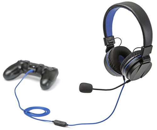 Snakebyte Head:Set 4 Binaural Diadema Negro, Azul - Auriculares con micrófono (Consola de Juegos, Binaural, Diadema, Negro, Azul, Giratorio, Playstation 4)