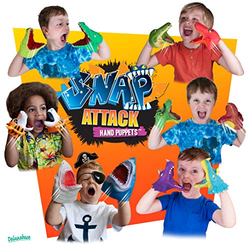 Snap Attack - Cocodrilo de Deluxebase. Marionetas de Mano para niños. Marionetas de Mano de cocodrilo, Juguetes elásticos, geniales para TDAH y Autismo. Juguetes de cocodrilo para niños y niñas.