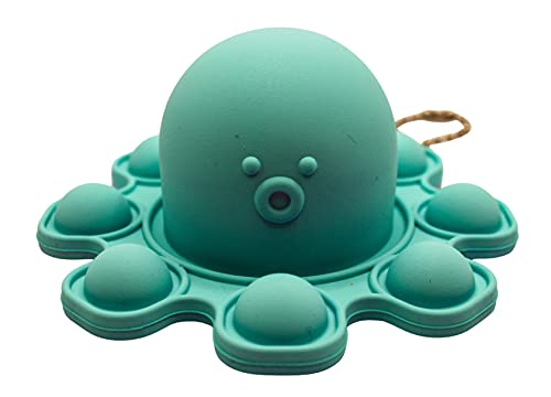 SnooZy KIDS Pop It Reversible Octopus Push Pop (Azul Multicolor) Fidget Toy Octopus - Llavero de juguetes Fidget - Dale la vuelta al pulpo para mejorar tu estado de ánimo - Entrega rápida