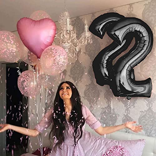 SNOWZAN Globo de 12º cumpleaños para niña, color negro, número 12, globos gigantes de helio, número 12, globos con números grandes de 12 años, XXL de 12 años, 32 pulgadas, número gigante para fiesta