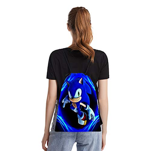 Sonic the Hedgehog Backpack para Niños Unisex de Dibujos Animados de Bolsa de Deporte Impermeable Bolsa de Gimnasio Mochila para Mujer